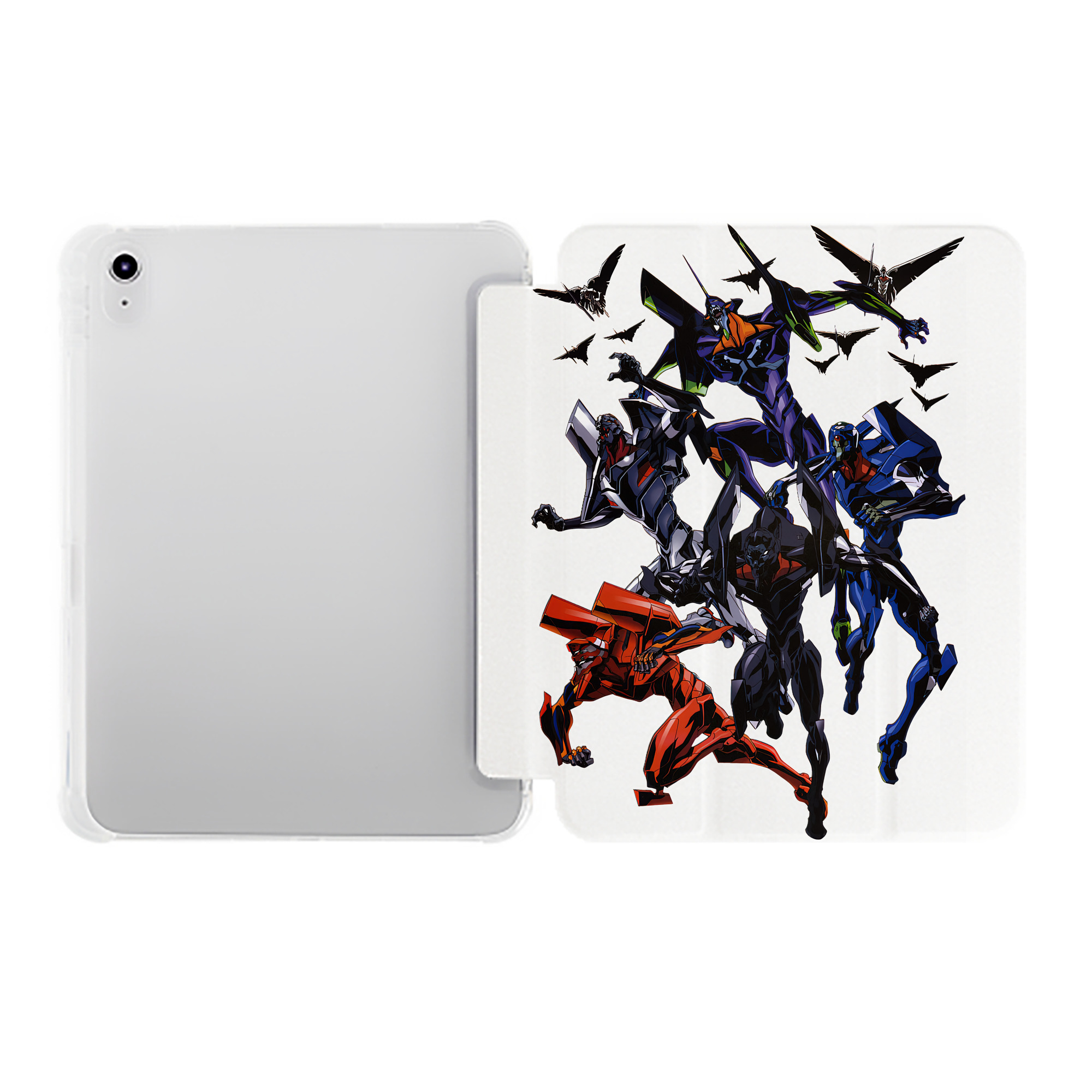 （画像用） EVA 新世紀エヴァンゲリオン IPad ケース ペン収納付き 三つ折りスタンド PUレザー×シリコン 対応機種9.5/10.5/10.9インチ